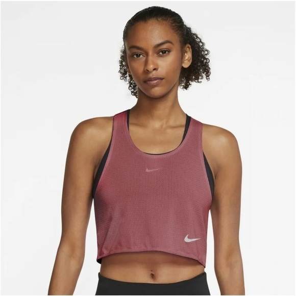 NWT Nike Women's Breathe Cool Cropped Running Top XXL Canyon Rust - Picture 1 of 5